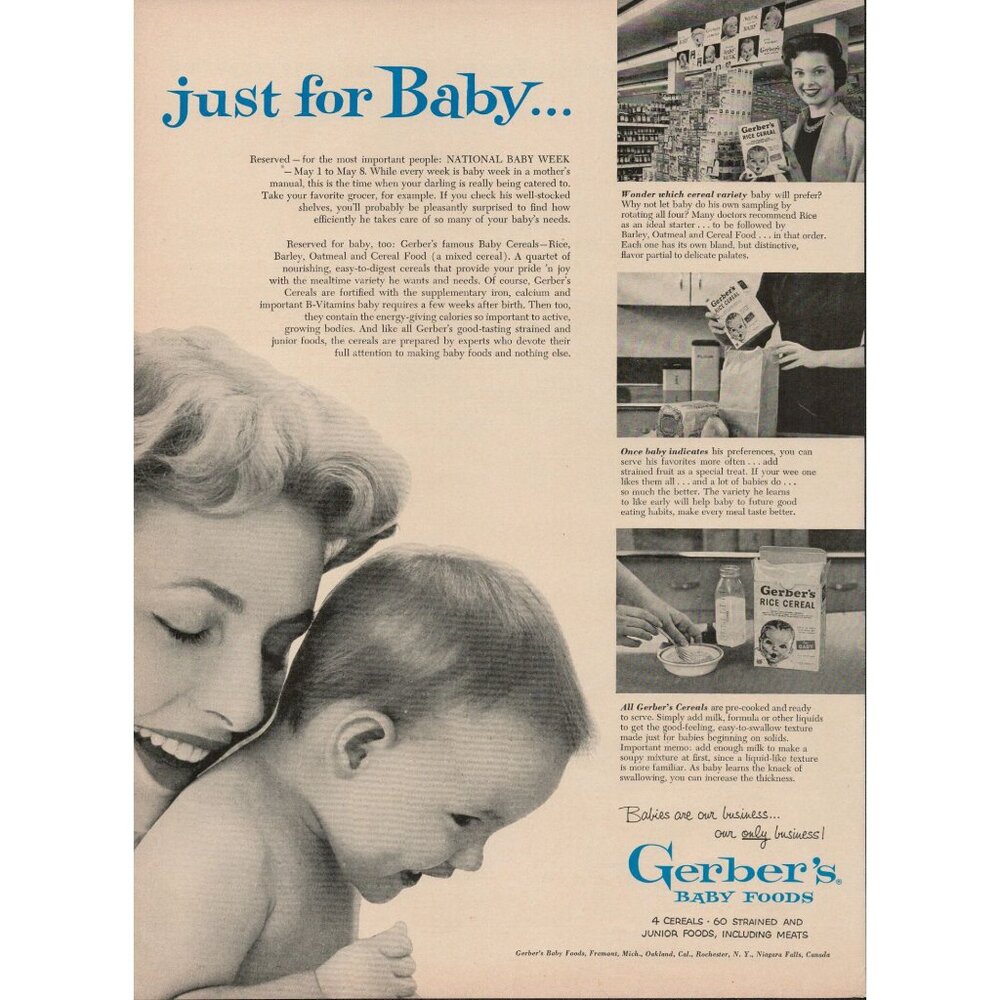 1954 Gerber Baby Foods Vintage Print Ad (L5)
